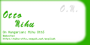 otto mihu business card